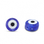 Abalorios letras acr&iacute;licas ojo turco/nazar Azul cobalto