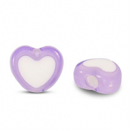 Abalorios acrílicos corazón Morado