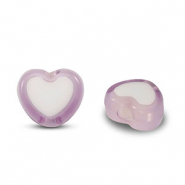 Abalorios acrílicos corazón Lila
