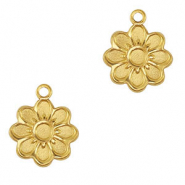 Colgantes Acero Inox flor Oro