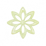 Colgantes de resina flor Verde claro