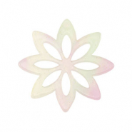 Colgantes de resina flor Multicolor lila-verde