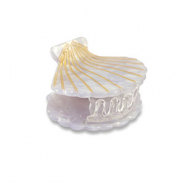 Accesorios pinza para el pelo concha Lila-dorado