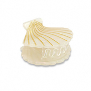 Accesorios pinza para el pelo concha Blanco-dorado