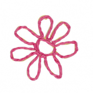 Colgantes Rafia flor 55mm Fucsia