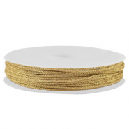 Hilo macram&eacute; trenzado 1mm Dorado oscura met&aacute;lico