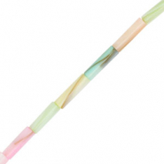Abalorios conchas tubo Multicolor pastel