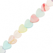 Abalorios conchas corazón Multicolor pastel