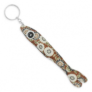 llavero de pescado 17.5cm Marr&oacute;n-blancuzco-negro-verde