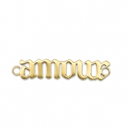 Colgantes Acero Inox entrepieza ''amour'' Dorado