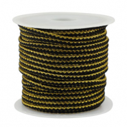 Cord&oacute;n trenzado trendy 2.3mm Nego-dorado