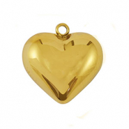 Colgantes Acero Inox coraz&oacute;n Dorado