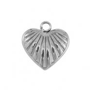 Colgantes Acero Inox coraz&oacute;n Plateado