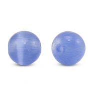 Abalorios de cristal 6 mm Ojo de gato Azul lavanda