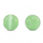 Abalorios de cristal 6 mm Ojo de gato Verde claro