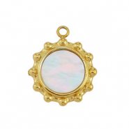 Colgante Acero Inox concha sol Dorado-blanco (color natural)