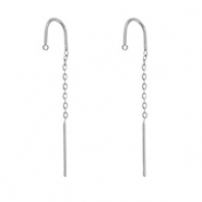 Pendientes Acero Inox con anilla Plateado