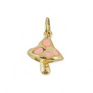 Metal TQ latón colgante seta Dorado-rosa claro