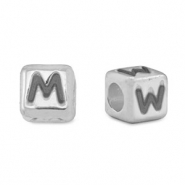 Abalorios letras met&aacute;licos DQ M/W Plata vieja (sin n&iacute;quel)