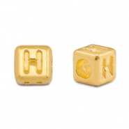 Abalorios letras met&aacute;licos DQ H Dorado (sin n&iacute;quel)