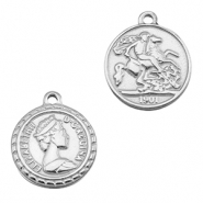 Colgantes Acero Inox moneda Plateado