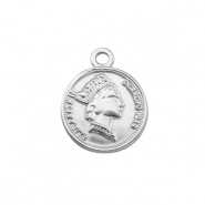 Colgantes Acero Inox moneda Plateado