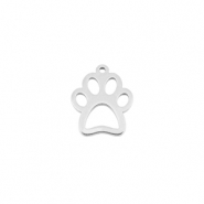 Colgantes Acero Inox huella de perro Plateado