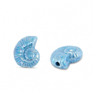 Abalorios de cer&aacute;mica griega DQ conchas Azul