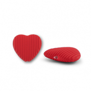 Abalorios acr&iacute;licos coraz&oacute;n Rojo