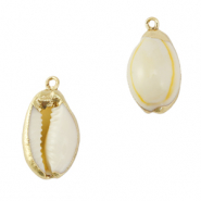 Colgantes concha especial Kauri Amarillo crema-dorado