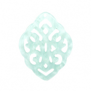 Colgantes de resina rombo barok Aqua blanqueado