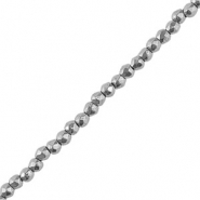 Abalorios Hematita bola faceteada 2mm Plateado