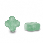 Piedras Naturales abalorios tr&eacute;bol Verde jada