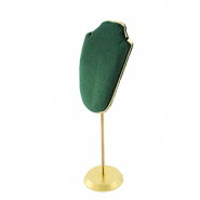 Expositor de joyer&iacute;a busto para collares Verde oscuro-dorado