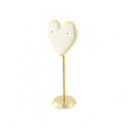 Expositor de joyer&iacute;a coraz&oacute;n para pendientes Opaco blancuzco-dorado