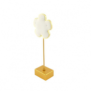Expositor de joyer&iacute;a flor para pendientes Beige-dorado