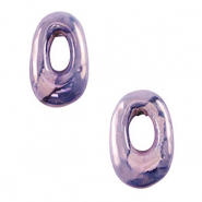 Abalorios de cer&aacute;mica griega DQ &oacute;valo Azul violeta