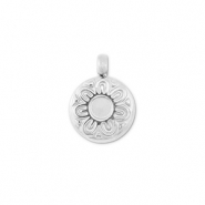 Colgantes Acero Inox flor Plateado