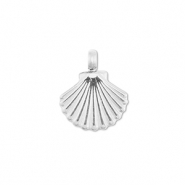Colgantes Acero Inox conchas Plateado