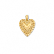 Colgantes Acero Inox coraz&oacute;n Dorado