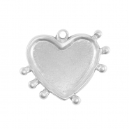 Colgantes Acero Inox coraz&oacute;n Plata