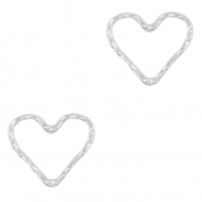 Colgantes/entrepieza Acero Inox coraz&oacute;n Plata