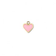 Colgantes Acero Inox coraz&oacute;n Dorado-rosado