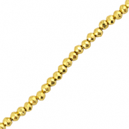 Abalorios faceteados redondos 2mm Dorado met&aacute;lico
