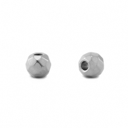 Abalorios de acero inox 6mm Plateado