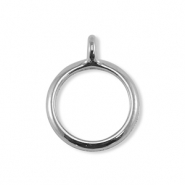 Fornituras met&aacute;licas DQ anillo con aro Plata vieja (sin n&iacute;quel)