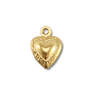 Colgantes Acero Inox coraz&oacute;n Dorado