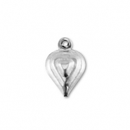 Colgantes Acero Inox coraz&oacute;n Plateado