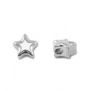 Abalorios Acero Inox estrella Plateado