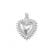 Metal TQ lat&oacute;n colgante coraz&oacute;n Plata